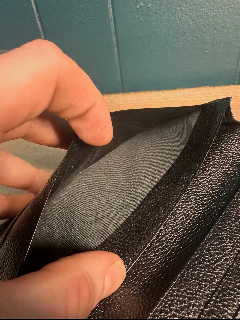 YSL Saint Laurent Monogram Black Leather Wallet Textured Grain Gold Logo Bifold